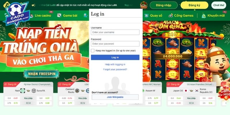 Hướng dẫn 4 bước đăng nhập LU88